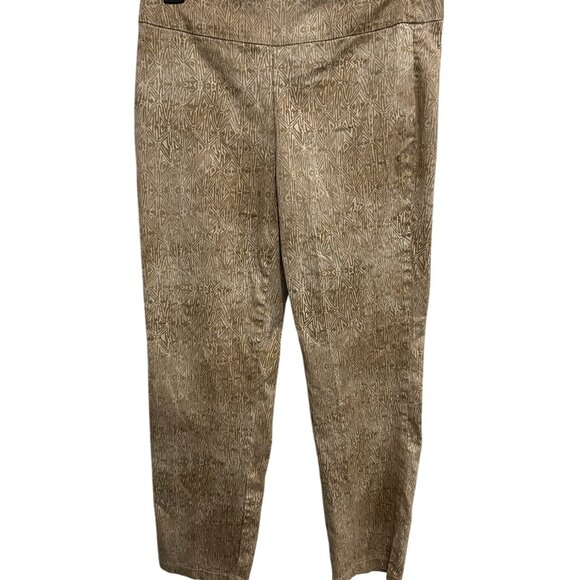 Miraclebody Womens Beige Printed Mid Rise Stretch Waist Pull-On Pants Size 8 - Picture 1 of 9